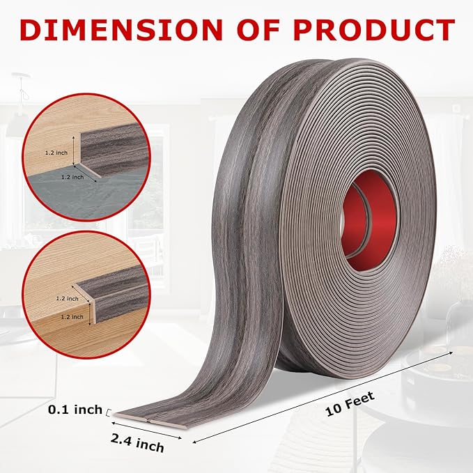 Flexible Wall Corner Protector Moulding Trim Peel and Stick Wall Corner Guards Edge Protector Self Adhesive Molding Trim Strip for Edge Ceiling (Brown Walnut Wood Grain, 2.4 in x 10 Ft)
