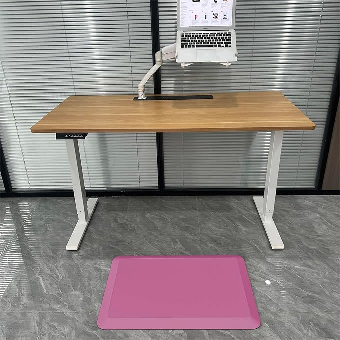 1" Extra Thick Anti Fatigue Floor Mat 30" L x 20" W,Kitchen Mat, Standing Desk Mat,140D Advanced PU Foam Ergonomic Comfort at Home, Office, Garage, Sink (Rose Pink)
