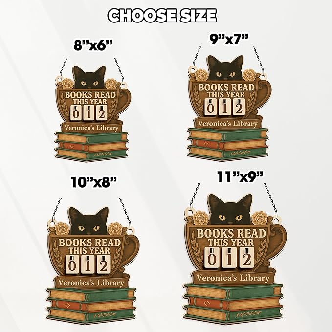 Personalized Books Read This Year Counter with Name, Book tracker for Reading Goal Challenge, Bookish Gifts for Teachers, Writers, and Literary Fans, Bookshelf Accessories, Home Library Décor