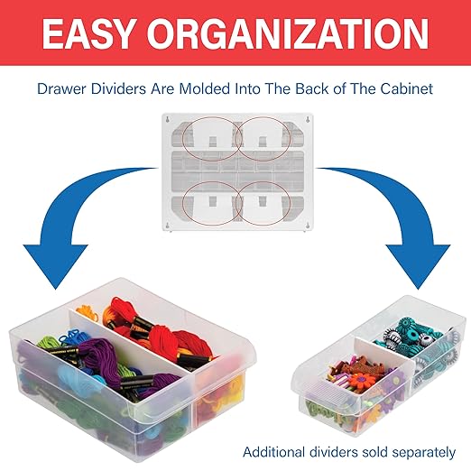 Akro-Mils 24-Drawer Plastic Drawer Storage Cabinet for Garage Organization, Bead Organizer, Building Bricks Storage, Teacher Toolbox, Makeup Organizer, 20" W x 6" D x 16" H, 10124 Black