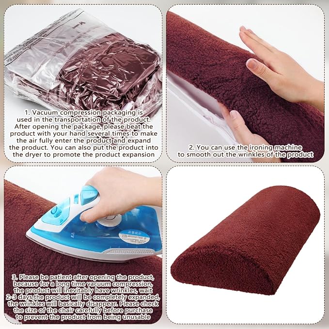 Wesiti Recliner Foot Pillow Cushion High Resilience Sherpa Memory Foam Bolster Sleeping Rest Multipurpose Half Roll Leg Pillow Suitable for Bed Chair Sofa Headrest Back Lumbar Leg Support(Wine Red)