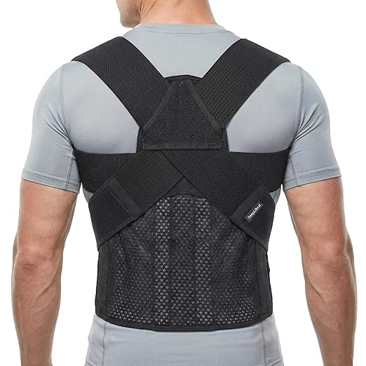 Full Back Posture Corrector for Men & Women – Pull-Back System Posture Brace – Wide Soft Straps, Breathable Mesh, Adjustable Support for Slouching, Rounded Shoulders & Upper Spine Pain Relief