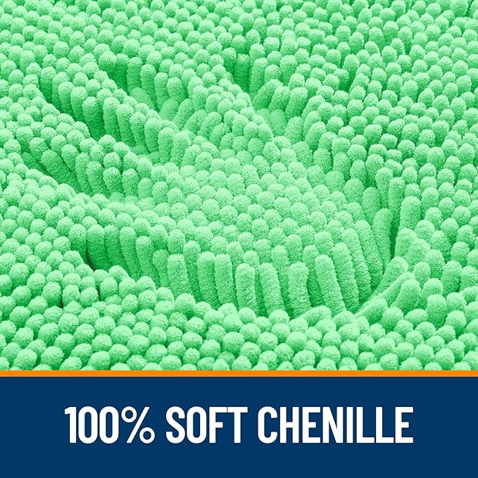 OLANLY Bathroom Rugs 24x16, Extra Soft Absorbent Chenille Bath Rugs, Rubber Backing Quick Dry, Machine Washable Bath Mats for Bathroom Floor, Tub and Shower, Home Decor Accessories, Mint Green