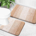 OLANLY Bathroom Rug Set 2 Piece, Soft Absorbent Microfiber Bath Mats and U-Shaped Contour Toilet Rug, Non-Slip, Machine Wash Dry, Plush Shaggy Bath Mats for Bathroom (30"x20"+24"x20", Beige)