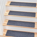 MBIGM 8" X 30" (7 in Pack) Non-Slip Carpet Stair Treads Non-Skid Safety Rug Slip Resistant Indoor Runner for Kids Elders and Pets with Reusable Adhesive - Gray