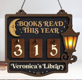 Personalized Book Tracker Sign, Custom Books Read This Year Counter with Name, Reading Tracker Frame Up to 999 Books, Book Lover Gift for Readers, Librarians, Writers, Home Library Bookshelf Decor