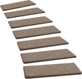 PURE ERA Carpet Stair Treads Ultra Plush 8" X 30" Soft Indoor Stair Protectors Pet-Friendly Non-Slip Skid Resistant Tape Free Washable Reusable(14 Pieces, Brown)