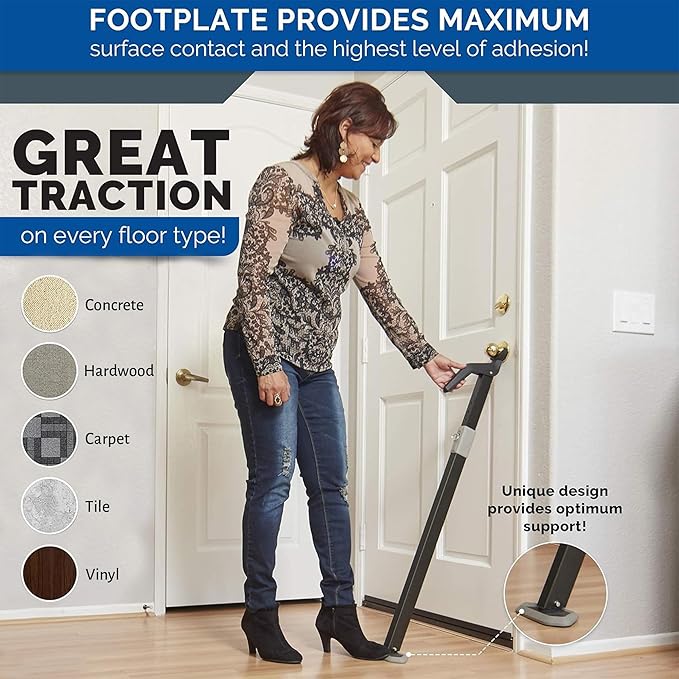 Super Heavy Duty Door Stoppers Bar Fully Adjustable Door Stopper Device for Home Security for Residential & Commercial Use to Protect Against Forced Entry. Door Security Bar, Door Jammer