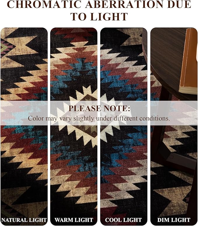 YIHOUSE Rustic Cabin Area Rug for Bedroom 5x7,Machine Washable Lodge Bear Rug,Non-Slip Low Pile Print Pattern Western Rug for Living Room
