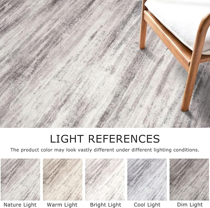 KOZYFLY 3x10 Ft Rug Modern Ombre Runner Rug for Hallway, Washable Kitchen Rugs Non-Slip Soft Striped Entryway Rug, Print Grey-Beige Abstract Carpet for Laundry Nursery