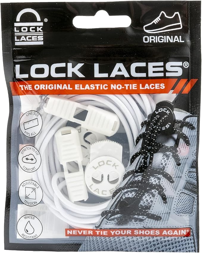 Lock Laces - Elastic No Tie Shoelaces 1 Size Fits All for Kids Adults Tieless Shoe Laces Tennis Shoes Sneakers