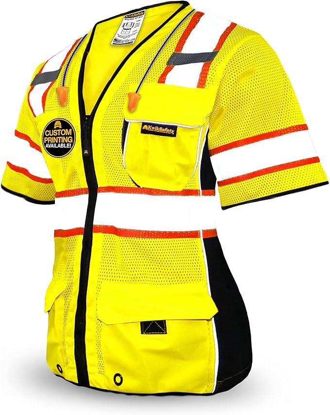 KwikSafety - Charlotte, NC - Men's & Women's Class 3 Safety Vest PPE Hi Vis Reflective ANSI OSHA