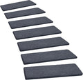PURE ERA Carpet Stair Treads Ultra Plush 8 x 30 inch Soft Indoor Stair Protectors Pet-Friendly Non-Slip Skid Resistant Tape Free Washable Reusable(7 Pieces,Dark Gray)