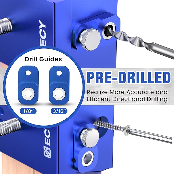 ECY Cabinet Clamps 2 Pack - Cabinet Face Frame Alignment Tool，Anodized Aluminum Alloy, Professional Installation Clamps for Woodworking & DIY Projects (Blue)