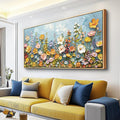 PHAOHUAXM Large Canvas Wall Art For Living Room Dining Room Mural Vintage Print Picture YAbstract Colored Floral Wood Frame Wall Decor Artwork For Farmhouse Kitchen Bedroom Home Decoration30x60 In