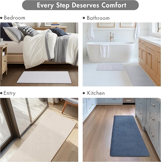 Madison Park Marshmallow Bathroom Rug Non Slip, Luxrurious Plush Bath Mat, Absorbent, Quick Dry, Spa Design Bath Room Décor, 20x30, Grey