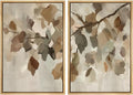 MUDECOR Framed Canvas Print Wall Art Set Abstract Leaf Branch Minimalist Nature-Inspired Beige and Brown Calm for Living Room, Bedroom, Office - 16"x24"x2