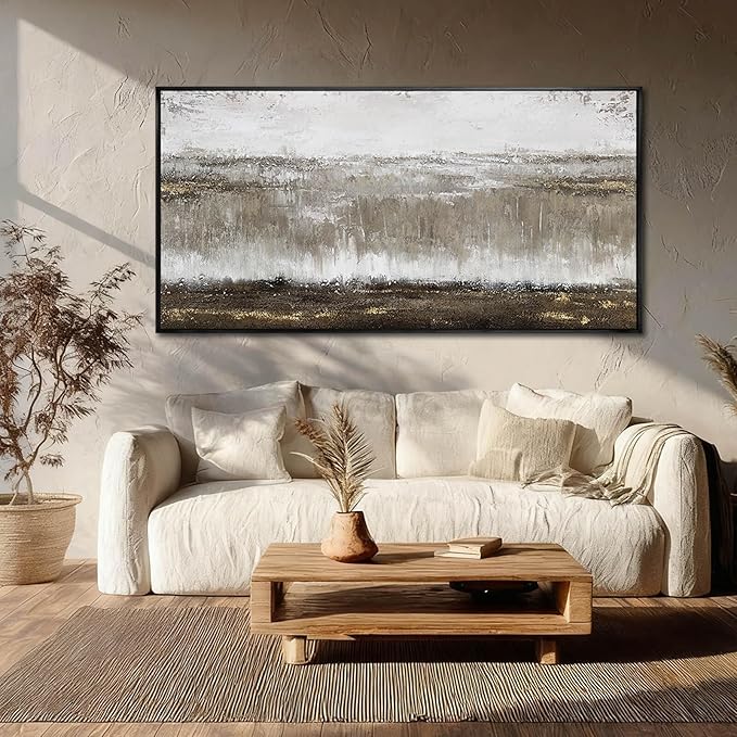 Artexist Textured Canvas Wall Art Black and Grey Photo Print Modern Wall Decor 24"x48" Picture for Bedroom Kitchen Artwork for Office