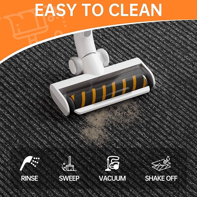 Indoor Outdoor Door Mat, 4’ x 2' Doormat for Entryway, Rubber Backing Non Slip Front Door Mat Outside Entrance, Super Absorbent Commercial Floor Mat for Home Office, Grey