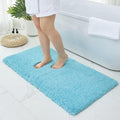 Bathroom Rugs 48x24, Ultra Thick Shaggy Soft Microfiber Absorbent Bath Rug, High Density Foam Latex Non Slip Backing, Machine Washable Bath Mats for Bathroom Floor & Sink, Teal