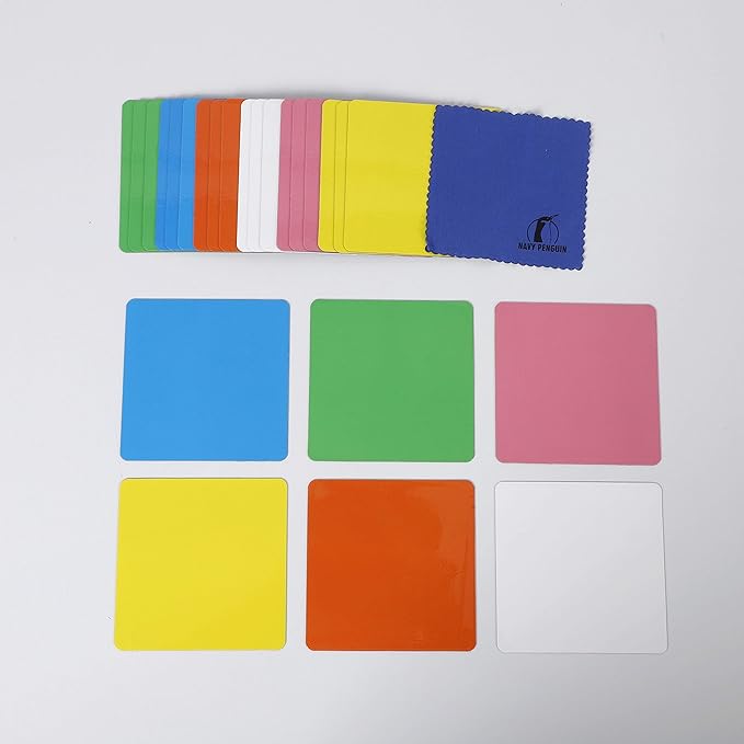 Dry Erase Magnets Set - 24 Pack - 4x4 in Whiteboard Magnetic Planning Pads Labels - Small White Board Magnet Strips Name Tags for Home and Office