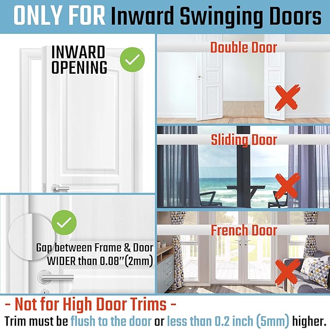 4PACK Home Security Door Reinforcement Lock Childproof, Add High Security to Home Prevent Unauthorized Entry, Aluminum Construction Finish, Frame Lock, Silver