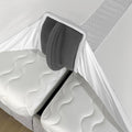 3-in-1 Fitted Sheet Attached Bed Bridge Twin (XL) to King Converter Kit with Sheet Strap Set | Split King Gap Filler for Adjustable Bed | White