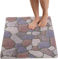Enkosi Loofah Non-Slip Shower Mat - Shower Floors, Bathtub, Bathrooms, Wet Areas - Cushioned Bath Mat with Drain Holes - Quick Dry PVC, Secure Safety Pad Without Suction Cups (32x24 Stone Path)