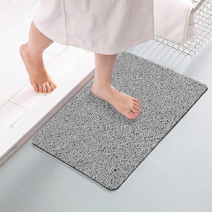 Joyhalo Shower Mat Bathtub Mat Non Slip, Bathmats Non Slip, Quick Drying Foot Scrubber Loofah Mats for Shower, Tub, Bathroom, Home, 32x24inch, Grey