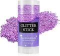 Mysense Purple Body Glitter Stick,Mardi Gras Face Hair Glitter,Festival Concert Rave Outfit Accessories for Women,Mermaid Sequins Chunky Glitter Makeup,0.56oz