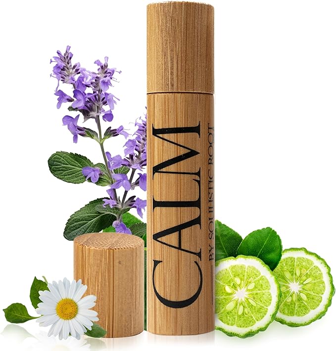 Soulistic Root Calm Essential Oil Roll On for Women – Aromatherapy Blend w/Lavender, Chamomile, Clary Sage – Rollerball for Relaxation, Self Care, Skin, Massage, Wellness & Gift Ideas – 10ml Bottle