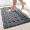 Buganda Bathroom Rugs, 30" x 20", Soft and Absorbent Microfiber Bath Rugs, Non-Slip Shaggy Shower Carpet, Machine Wash Dry Bath Mats for Bathroom Floor, Tub and Shower, Dark Grey