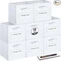 artsdi Fabric storage cubes (Set of 8) 11 Inch Cube Storage Bin, Cube storage with 8 Labels Window Cards & a Pen, Foldable cube Organizer bins,11x11 Storage bin, Cubby Organizer Boxes, White