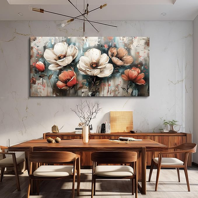 FUHAIHUA Canvas Decor For Living Room Large Wall Art For Office Bedroom Decorations Flowers Landscape Paintings Boho Pictures Artwork Aesthetic Posters Ready To Hang Home Decor 30x60 In