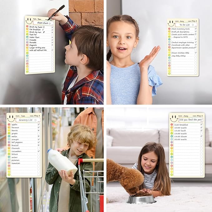 JJPRO Magnetic Chore Chart for Kids with Reward Jar- 10" x5.5“ Daily Checklist Board Routine Chart to Do List,Reward Chore Chart for Toddlers, Behavior Reward Chart System-Yellow