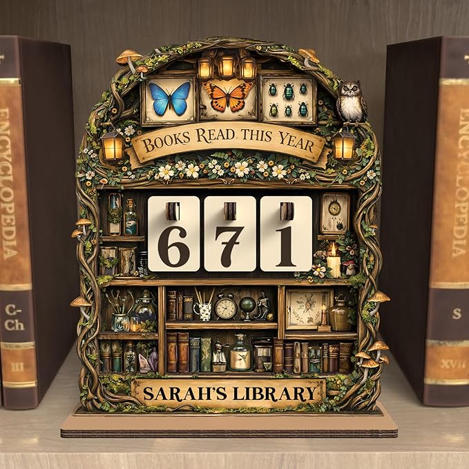 Custom Fantasy Books Read This Year Counter, Reading Book Tracker Sign, Valentines Day Bookish Gift for Women, Book Lovers, Librarians, Writers, Teachers, Bookshelf Accessories, Bookclub Decor