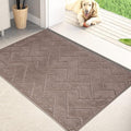 PURRUGS Dirt Trapping Door Mat 24" x 35.5", Non-Slip Machine Washable Entry Rug, Shoe Scraper, Dog Doormat, Super Absorbent Welcome Mat for Front & Back Door, Muddy Wet Shoes & Paws, Grayish Brown