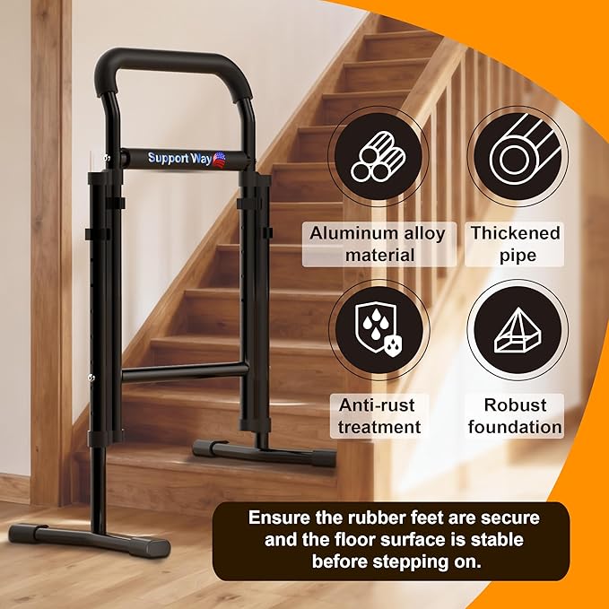Stand and Sit Assist Device for Elderly, 2-in-1 Mobility Aid for Couch & Stairs, Adjustable Standing Cane with Wide Base, Lift Assist for Chair, Bed, Toilet- 450 Capacity