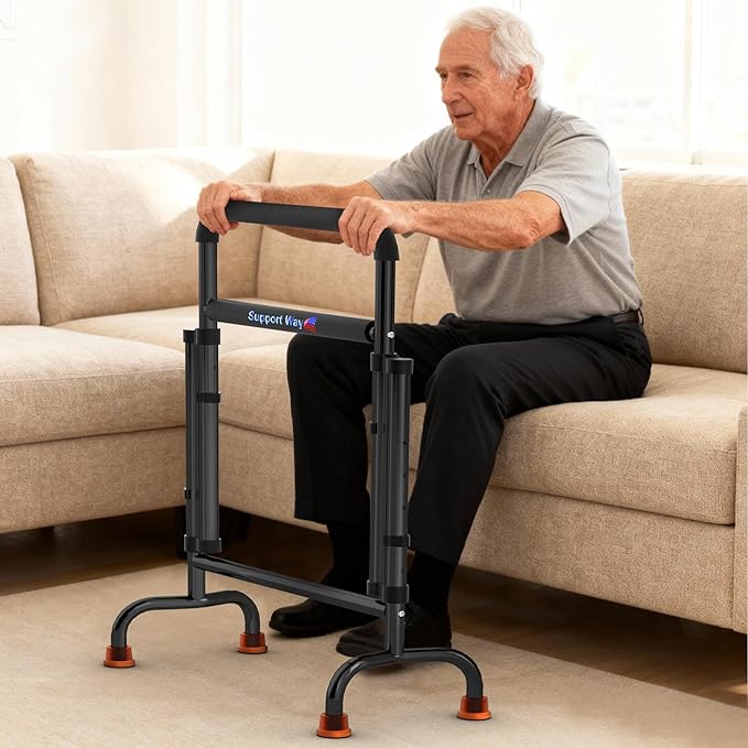 Stand Assist for Chair & Couch – Reinforced Dual-Tube Design, Height Adjustable Mobility Aid for Seniors, Lightweight Metal Frame with 600lb Capacity