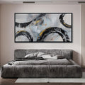 CHATYOUNG Abstract Wall Art Large Canvas, Black and White Gold Living Room Wall Decor, Modern Abstraction Artwork as Bedroom Home Dining Room Office Decor, Framed, 29 x 58 In
