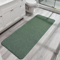Bath Mat,Ultra Thin Bathroom Runner Rugs,Large Bath Mats for Bathroom,Quick Dry,Non-Slip,Machine Washable,Low Pile,Bath Rug,Shower Outside,Sink,Home Decor Accessories.Green,2'x5'（24x60inch）
