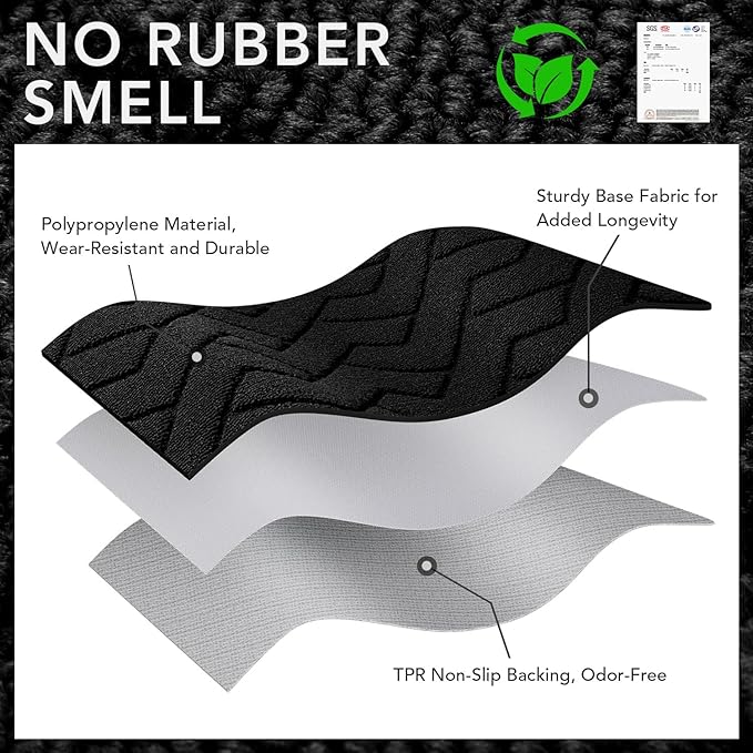 hicorfe Indoor Doormat,Front Back Door Mat Rubber Backing Non Slip Door Mats 20"x59" Absorbent Resist Dirt Entrance Doormat Inside Floor Mats Entryway Washable Low-Profile for Patio,Garden(Black)