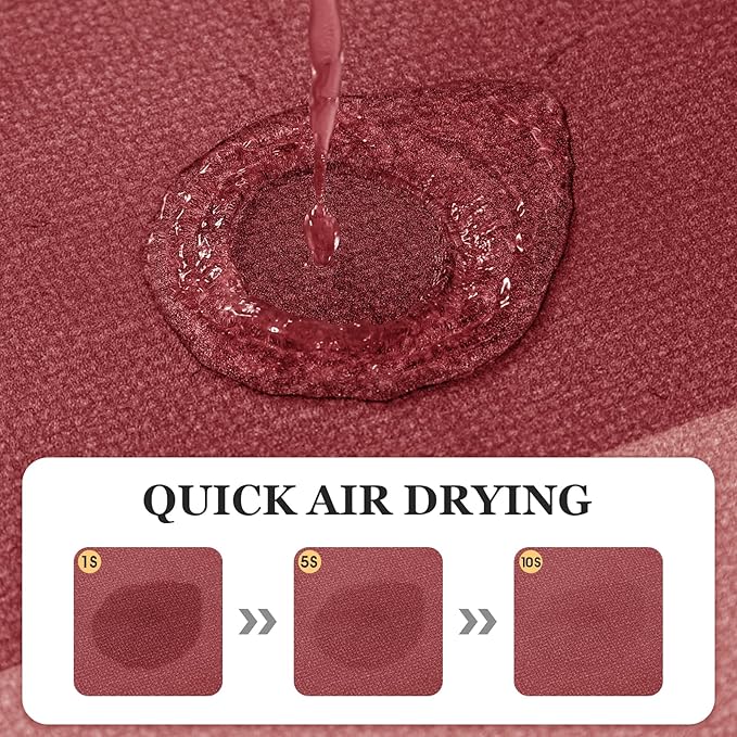 Christmas Ultra Thin Bath Mat, Upgrade Backing Non Slip Thin Bath Mats Fit Under Door, Quick Dry Ultra Absorbent Bathroom Rugs, Machine Washable Bath Rugs for Bathroom, Bathtub, Red/Bordered/24"x17"