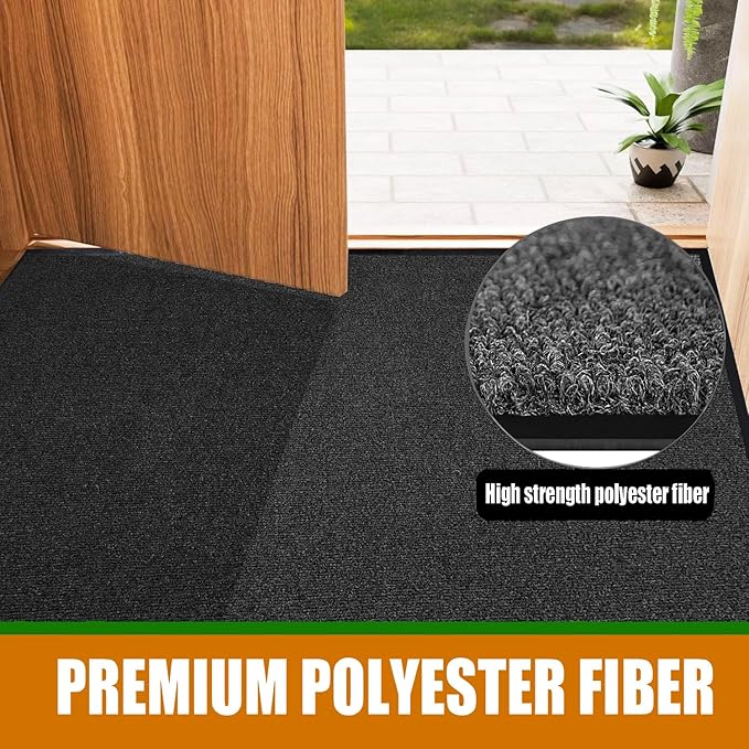 Front Door Mat, 2' x 6' Commercial Floor Mat, Heavy Duty Welcome Mat, Rubber Backing Non Slip Doormat for Entryway