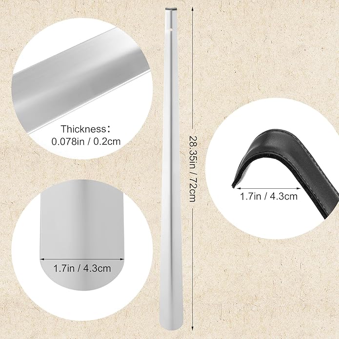 Redriver Metal Shoe Horn Long Handle for Seniors, Long Shoehorn, Shoe Spoon Helpers to Put on Your Shoes for Men Women