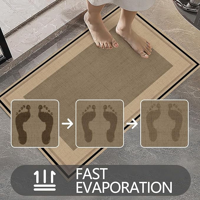 Ultra Thin Door Mat Indoor Entrance, 1/10 in Thin Door Mats for Inside Entry, Non-Slip Rubber Backing Washable Doormat, Fade Resistant, Absorbent, Low Profile Dirt Trapper, 35"X24"