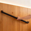 6FT Modern Aluminum Handrail Set - ADA Compliant Indoor & Outdoor Stair Railing. 1.4" Diameter Grab Bar. Wall-Mounted with 90°Wall Return End. Rust-Free, (6 FT Matte Black- Two Joined Pieces)