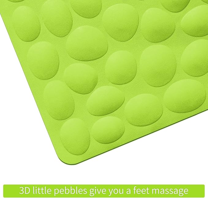 Non-Slip Bathtub Mat OTHWAY Soft Rubber Bathroom Bathmat with Strong Suction Cups (Green, 16x40 inch)