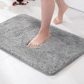 MIULEE Gray Bathroom Rugs Thick Shaggy Bath Rug Mats for Bathroom Non Slip Absorbent Plush Washable Carpet Living Room Bedroom Mat Floor, 24x44 inches
