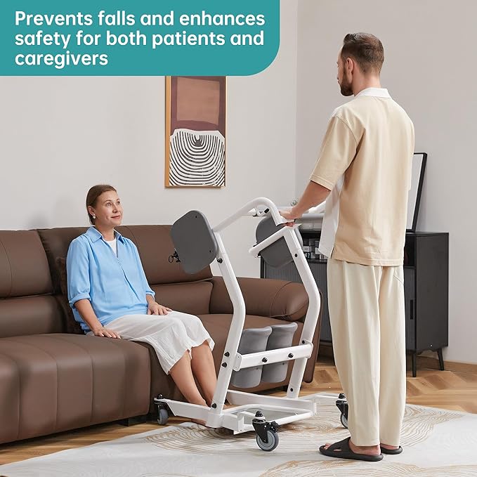 ELENKER Stand Assist Lift - Sit to Stand Lift Patient Transport Unit for Elderly - Patient Lift for Home Care Use- 400 Pound Weight Capacity. Widest Size is 25 inches